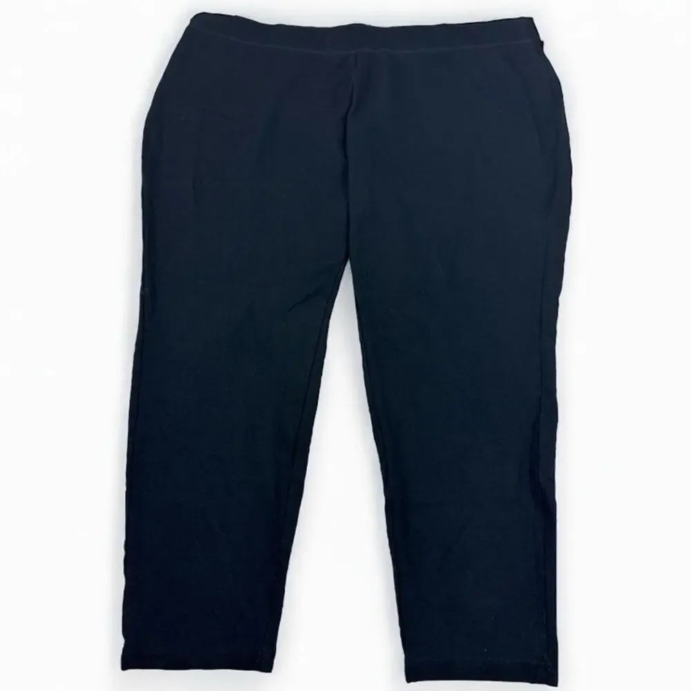 INC International Concepts Skinny Mid Rise Black Ponte Pants - 26W
